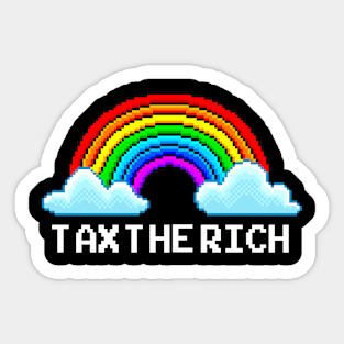 Tax the Rich - Retro Pixel Rainbow Sticker